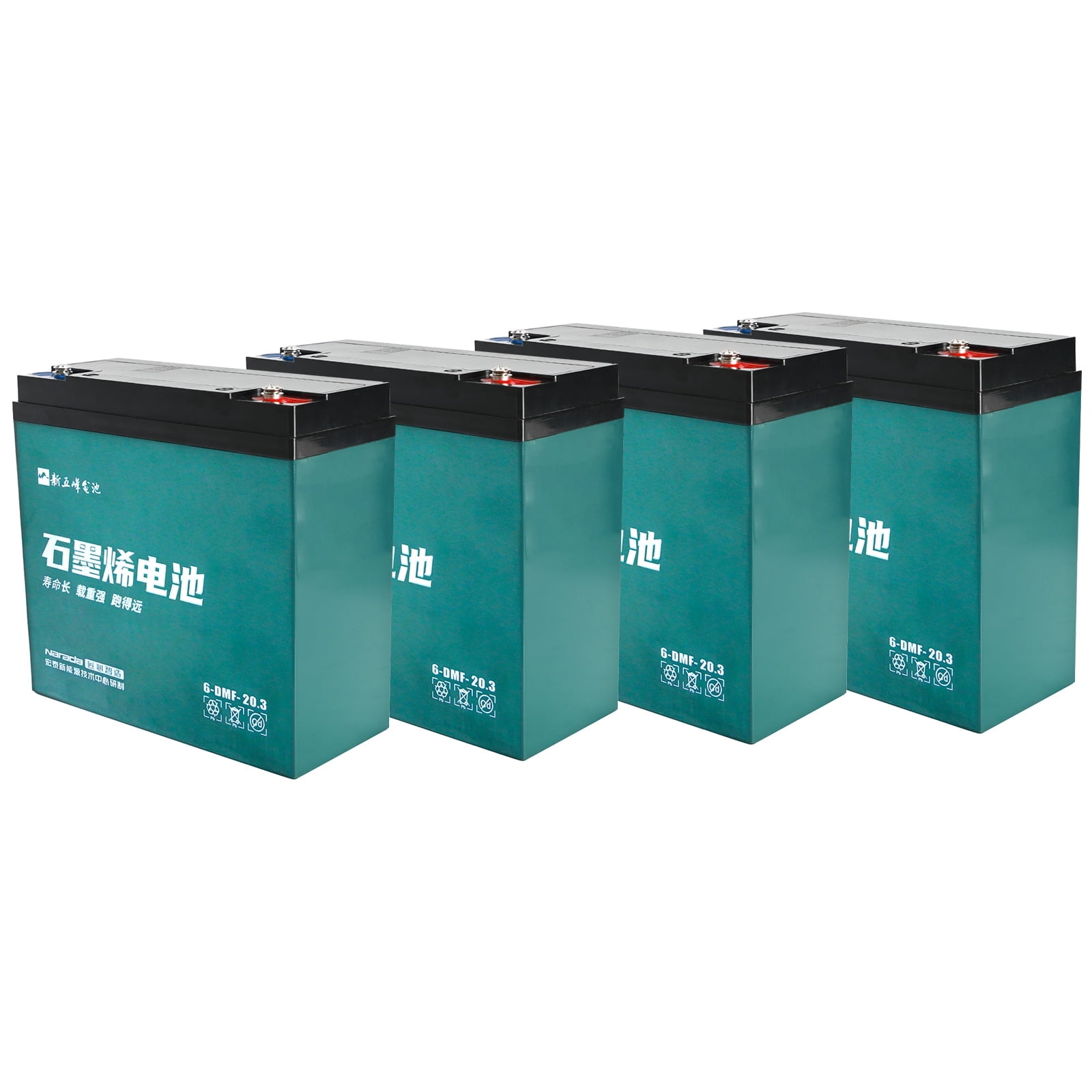 4 Pack 12V 20Ah Battery 6-DMF-20 Sealed Lead Acid Battery 6-DZM-20 for 48V 20Ah Mobility Scooter Electric Go Kart E Bike Motorcycle Golf Carts Electric Wheelchair ATV UTV Generator