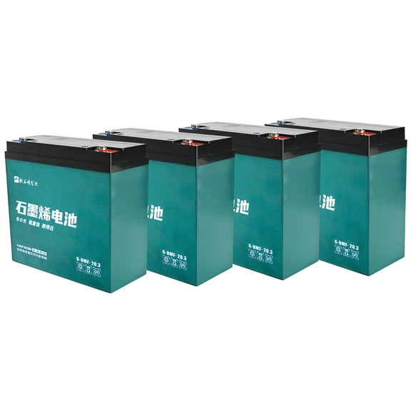 4 Pack 12V 20Ah Battery 6-DMF-20 Sealed Lead Acid Battery 6-DZM-20 for 48V 20Ah Mobility Scooter Electric Go Kart E Bike Motorcycle Golf Carts Electric Wheelchair ATV UTV Generator