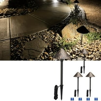 4 Pack 12V LED 3W LED Landscape Lights, Waterproof Pathway Lights, Rustic Style, Aluminum Housing, 3000K Warm White