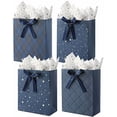 thumbnail image 1 of 4 Pack 13" Large Size Gift Bags Assorted Premium Blue Gift Bags with Tissue Paper Use for Birthdays, Baby Shower,weddings,Party Favor, Holiday Presents-10" X 5" X 13", 1 of 9