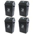 thumbnail image 1 of 4-Pack 13 Gallon Kitchen Trash Can with Lid, Plastic Garbage Bin for Kitchen, Gray, 1 of 7