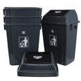 thumbnail image 1 of 4-Pack 13 Gallon Plastic Trash Cans with Lids, Large Grey Garbage Waste Bin, 1 of 7