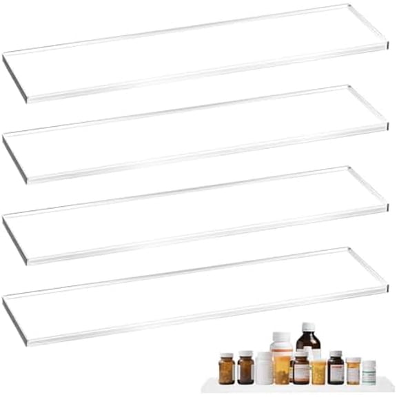 4 Pack 13 Inch Clear Acrylic Medicine Cabinet Replacement Shelves, Not Universal Fit, Please Measure Your Cabinet Before Purchase$$Home Decor, Kitchen, & Other
