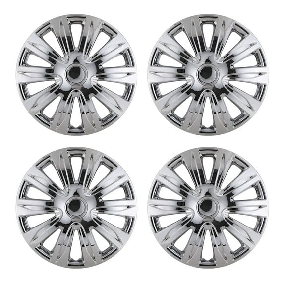 (4 Pack)13 inch Universal Wheel Rim Cover Hubcaps Snap on Car Truck Fit R13 Tire-Chrome