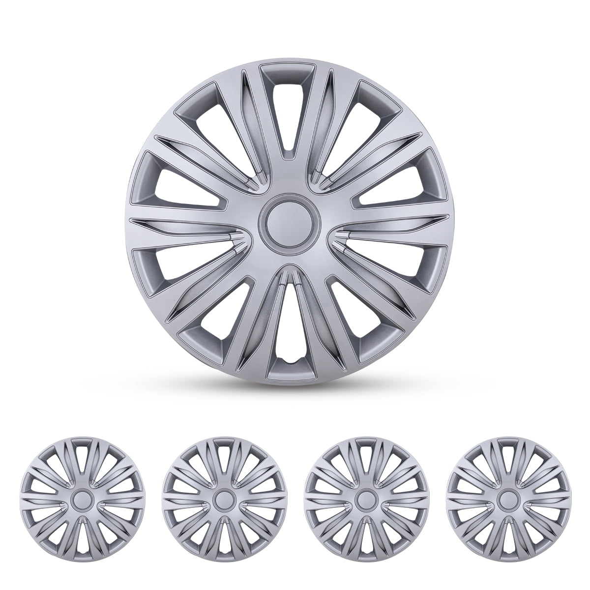 R13 Full Rim Universal Model 13" Wheel Covers Silver Set Of Four Full - View #12