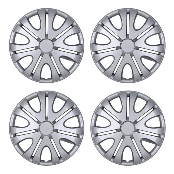 (4 Pack) 14 inch Universal Silver Wheel Rim Cover Hubcaps Snap on Car Truck SUV-Lacquer
