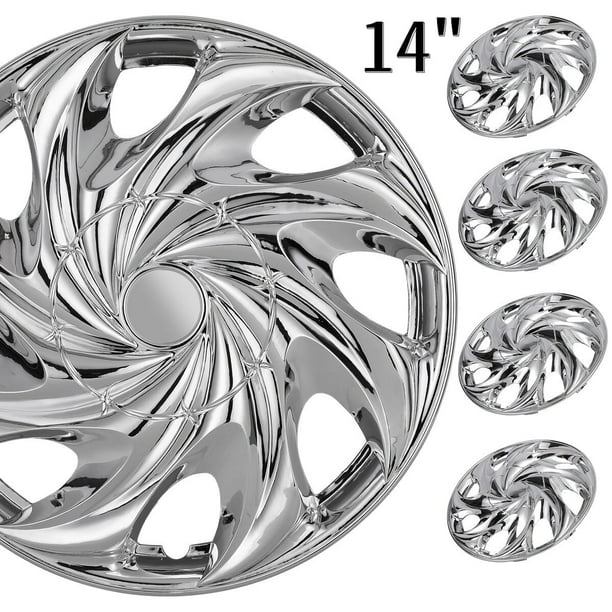 4 Pack)14 inch Universal Wheel Rim Cover Hubcaps Snap on Car Truck