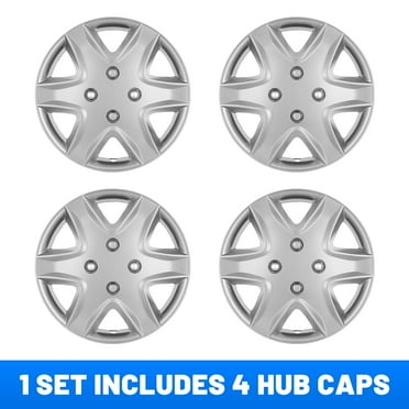 (4 Pack)14 Inch Universal Wheel Rim Cover Hubcaps Snap On Car Truck Fit R14 Tire-SILVER