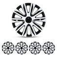 thumbnail image 1 of (4 Pack)14 Inch Universal Wheel Rim Cover Hubcaps Snap On Car Truck SUV Fit R14 Tire-WHITE LACQUER & BLACK LACQUER, 1 of 8