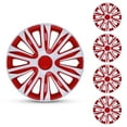 thumbnail image 1 of 4 Pack 14" Universal Hubcaps,Wheel Covers Fit R14 Tire & Steel Rim,Snap on Car Truck SUV,ABS+PC Material,White Lacquer&Red Lacquer, 1 of 7