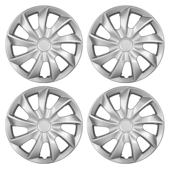 (4 Pack)14" Universal Wheel Rim Cover Hubcaps Snap On Car Truck SUV Fit R14 Tire-SILVER LACQUER