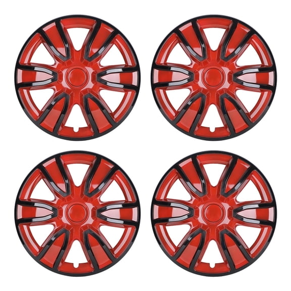 (4-Pack) 14" Universal Wheel Rims Cover Hubcaps Snap-on ABS Hub Caps Replacement for Car,Truck,SUV（14-inch,Matte Black Painted & Mold Texture）
