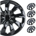 thumbnail image 1 of (4 Pack)15 inch Universal Wheel Rim Cover Hubcaps Snap on Car Truck Fit R15 Tire-Black Lacquer, 1 of 12