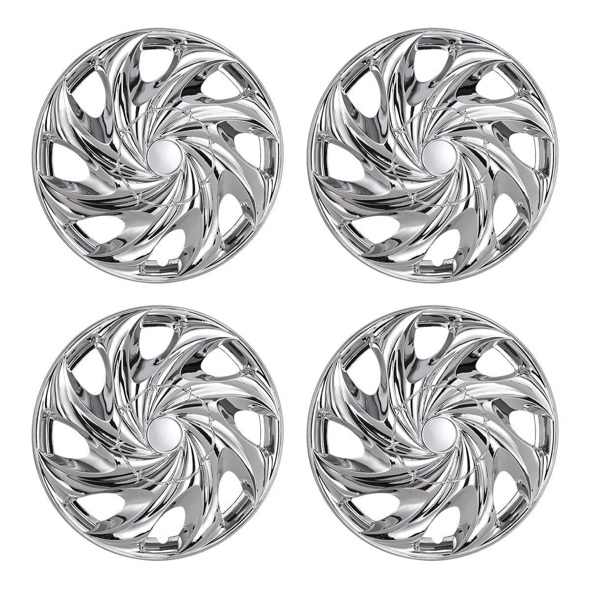 (4 Pack)15 inch Universal Wheel Rim Cover Hubcaps Snap on Car Truck Fit R15 Tire-Chrome