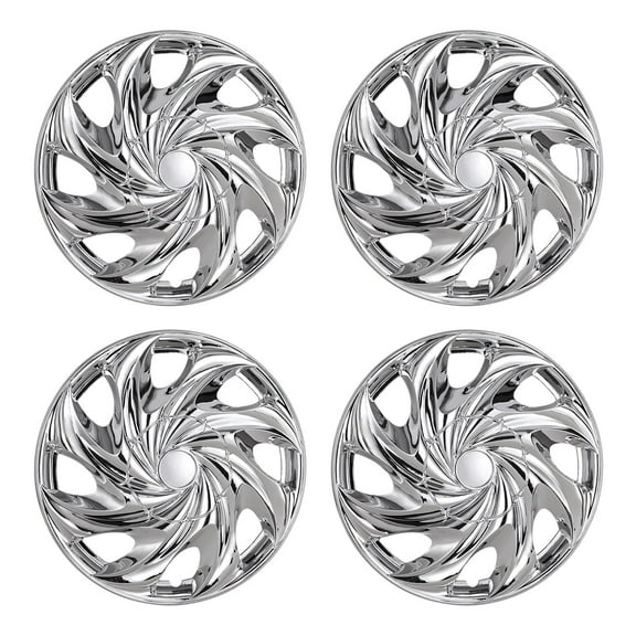 (4 Pack)15 inch Universal Wheel Rim Cover Hubcaps Snap on Car Truck Fit R15 Tire-Chrome