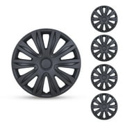 (4 Pack)15" Inch Universal Wheel Rim Cover Hubcaps Snap On Car Truck SUV Fit R15 Tire-BLACK MATTE