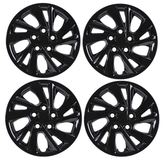 (4 Pack)15" Set of 4 Hubcaps Wheel Rims Cover for 2017-2020 Hyundai Elantra Sedan Compatible with Steel Wheels Bolt on Installation(15-inch,Black Lacquer)