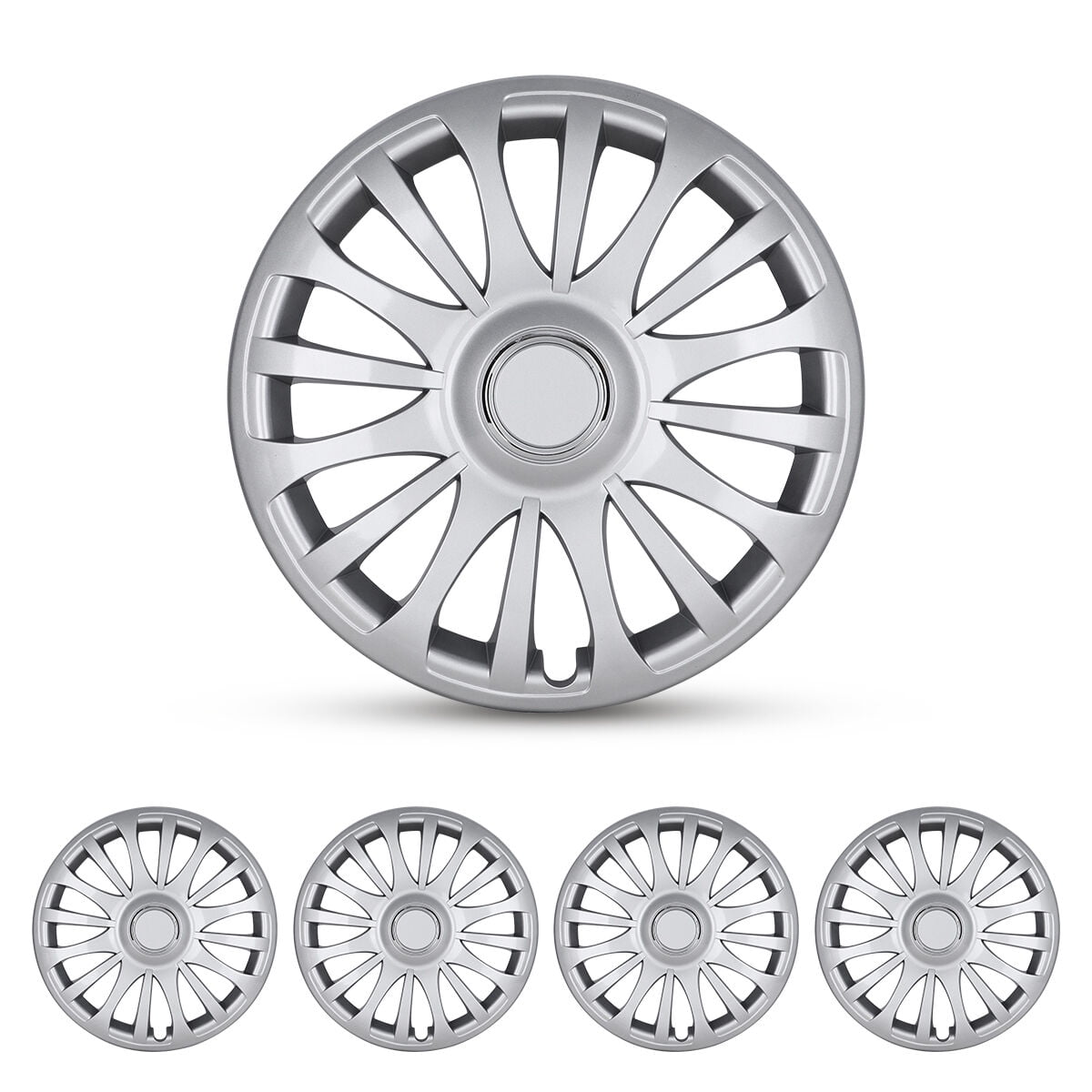 GTownWorks 4-Piece Wheel Center Caps For BBS - Chrome ABS Plastic, 70.6mm (2.78in) Outer, 60.6mm (2.39in) Inner Clip