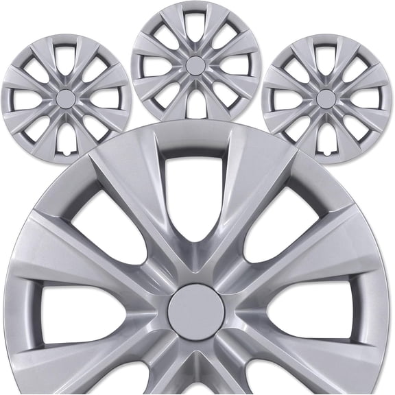 4 Pack 15 inch Hubcaps for 2009-2019 Toyota Corolla, 2009-2019 Toyota Corolla Steel Wheel Rims Cover, Snap-On Lacquer
