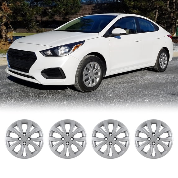 4 Pack 15 inch Hubcaps for 2018-2022 Hyundai Accent Sedan,Steel Wheel ...