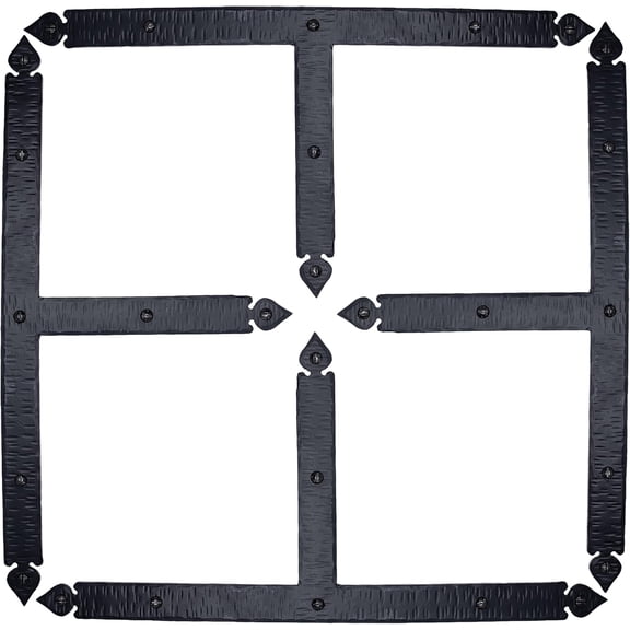 4 Pack 16.25" Metal T Bracket for Furniture - Black - Handmade Decorative Steel Brackets - Rustic Metal Corner Brackets for Front Doors, Gates, Garages, Tables & Cabinets - The Jamestown Series