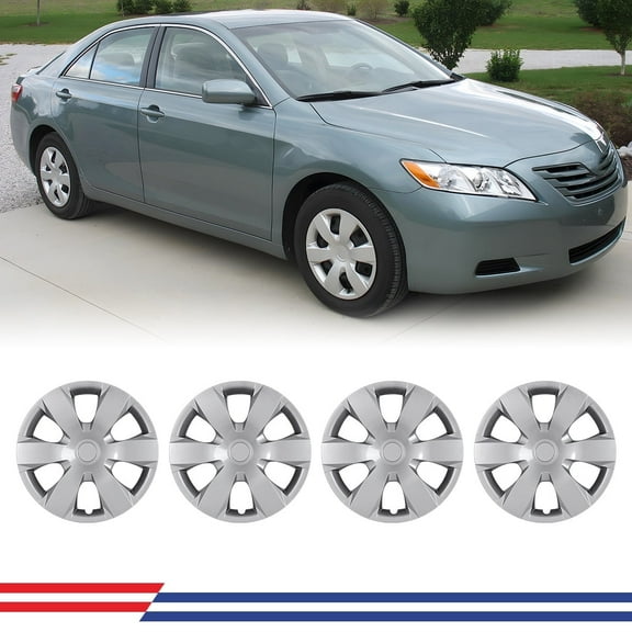 (4 Pack)16" Hubcaps Wheel Rims Cover for 2007-2011 Toyota Camry /2007-2011 Toyota Camry Hybrid Compatible with Steel Wheels Snap on Installation(16-inch,Lacquer)