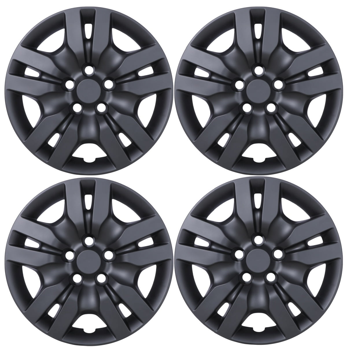 (4 Pack)16" Hubcaps Wheel Rims Cover For 2007-2012 Nissan Altima/2008-2009 Nissan Altima Coupe Compatible With Steel Wheels Bolt On Installation(16-Inch,BLACK MATTE)