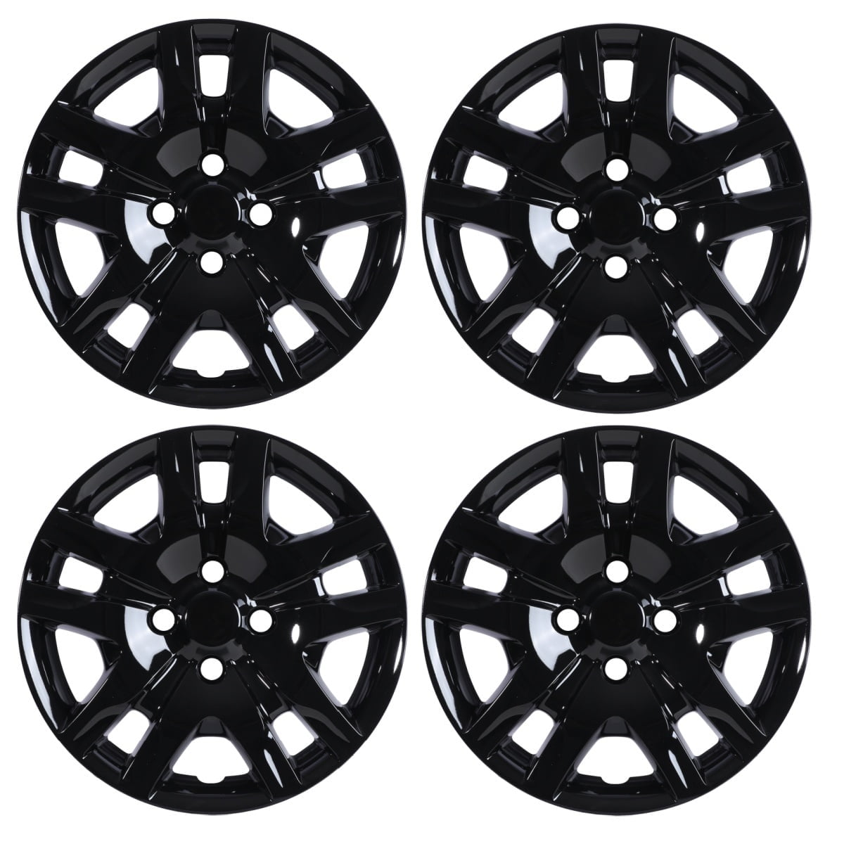 (4 Pack)16" Hubcaps Wheel Rims Cover for 2007-2012 Nissan Sentra Compatible with Steel Wheels Bolt on Installation(16-inch,Black Lacquer)