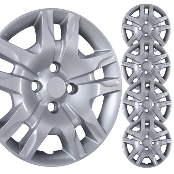 (4 Pack)16" Hubcaps Wheel Rims Cover for 2007-2012 Nissan Sentra Compatible with Steel Wheels Bolt on Installation(16-inch,Lacquer)
