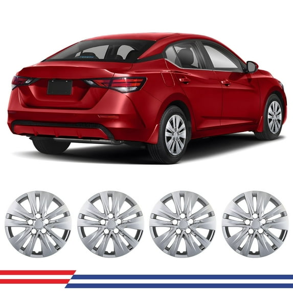 4 Pack 16" Hubcaps for 2020-2025 Nissan Sentra,Wheel Rims Cover Compatible With Steel Wheels,Snap on Installation,ABS+PC,Chrome
