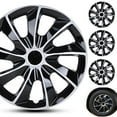 thumbnail image 1 of (4-Pack) 16 inch Universal Wheel Covers Steel Fit 16" Tire And Rim,Silver Lacquer & Black Lacquer, 1 of 9