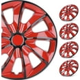 thumbnail image 1 of (4 Pack)16 inch Universal Wheel Rim Cover Hubcaps Snap on Car Truck Fit R16 Tire-Black Lacquer & Red Lacquer, 1 of 12