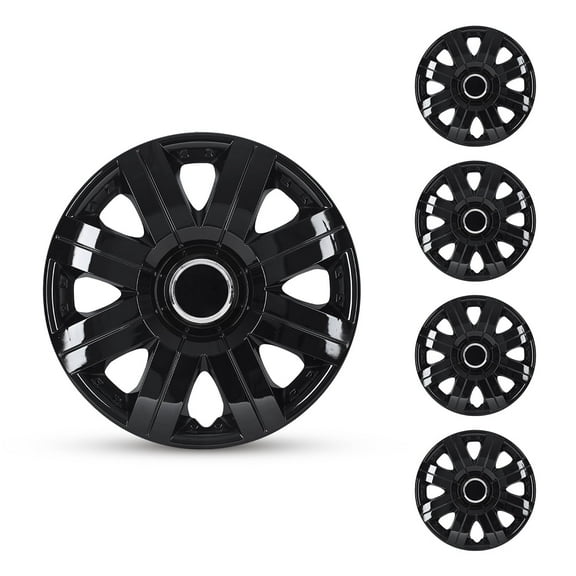 (4 Pack)16 inch Universal Wheel Rim Cover Hubcaps Snap on Car Truck Fit R16 Tire-Black Lacquer