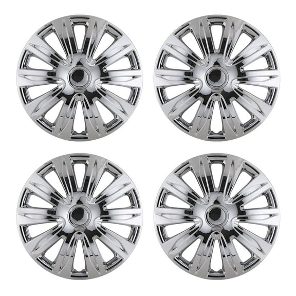 (4 Pack)16 inch Universal Wheel Rim Cover Hubcaps Snap on Car Truck Fit R16 Tire-Chrome