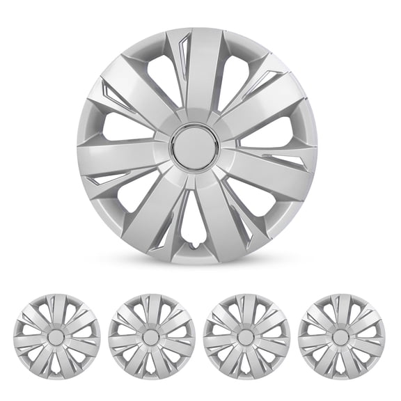 (4 Pack) 16 Inch Universal Wheel Rim Covers Snap-on Replacement Caps for Car,Pickup Truck,SUV Black and Silver Lacquer