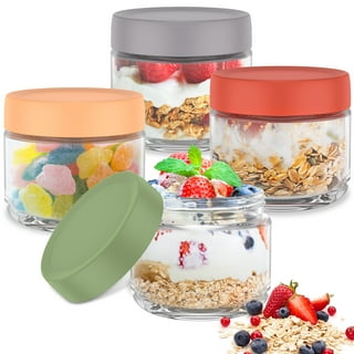 10oz Glass Jar with Scew Lid, Overnight Oats Containers with Lids,Salad  Dressing Fruit Veggies Sauce Snacks Meal Prep Baby Food Containers,Spice