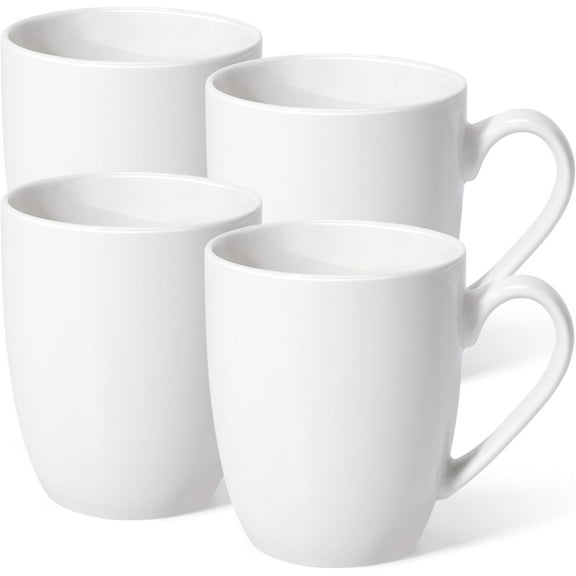 4 Pack 16 Oz Large Coffee Mugs Set Ceramic White Tea Cups House Warming