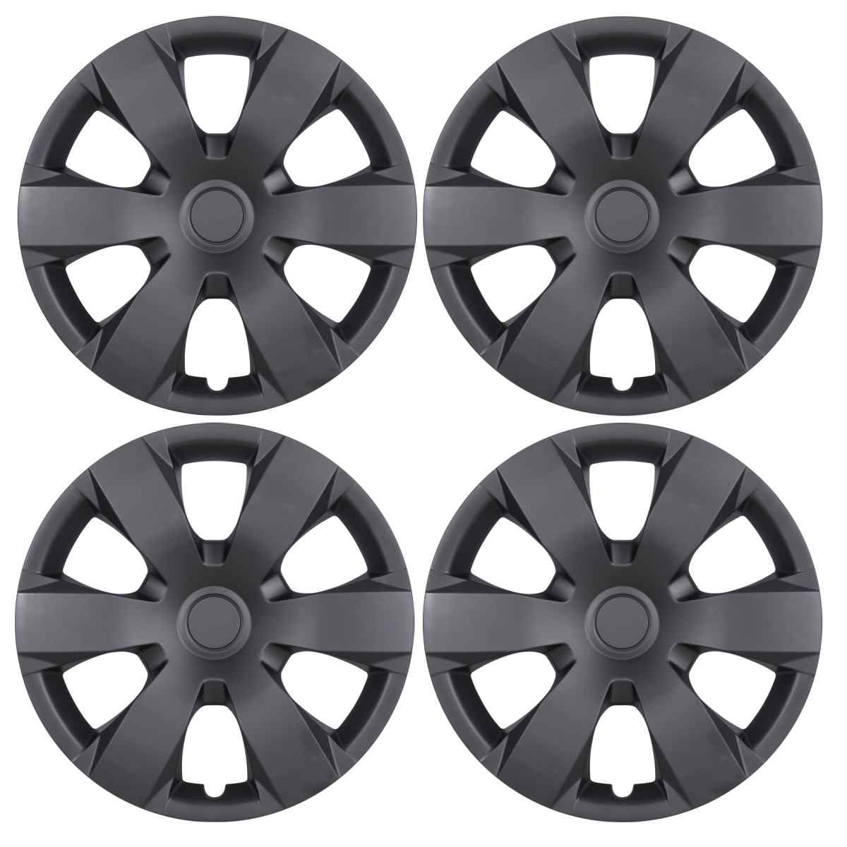 (4 Pack)16" Set of 4 Hubcaps Wheel Rims Cover for 2007-2011 Toyota Camry /2007-2011 Toyota Camry Hybrid Compatible with Steel Wheels Snap on Installation(16-inch,Black Matte)