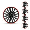 thumbnail image 1 of 4 Pack 16" Universal Hubcap,Wheel Rim Cover Exterior Accessories,Snap on Car Truck SUV,ABS+PC Material,Black Lacquer & Red Lacquer, 1 of 7