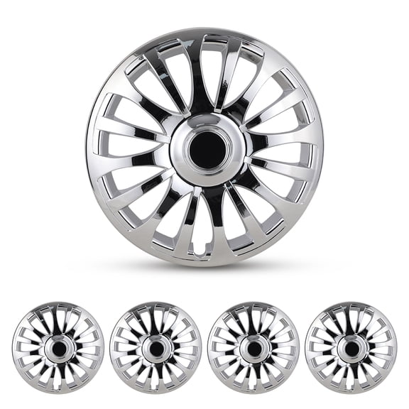 4 Pack 16" Universal Hubcap,Wheel Rims Cover Hubcaps,Snap on Car Truck Suv,ABS&PC Material(Chrome)