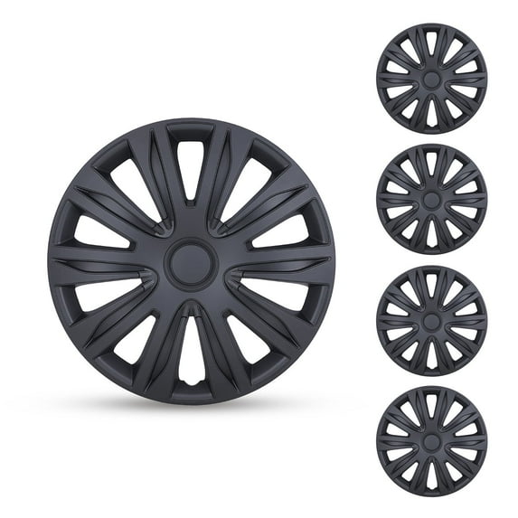 (4 Pack)16" Universal Wheel Rim Cover Hubcaps Snap on Car Truck SUV Fit R16 Tire-Black Matte