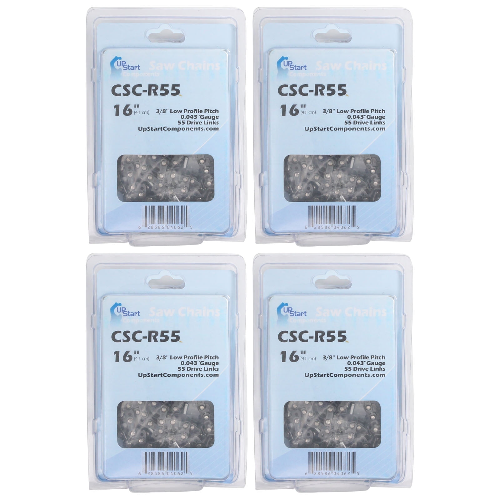 4-Pack 16-inch Chainsaw Chain Replacement for Stihl MS 170 - R55 (16", 3/8", .043", 55 Drive Links)