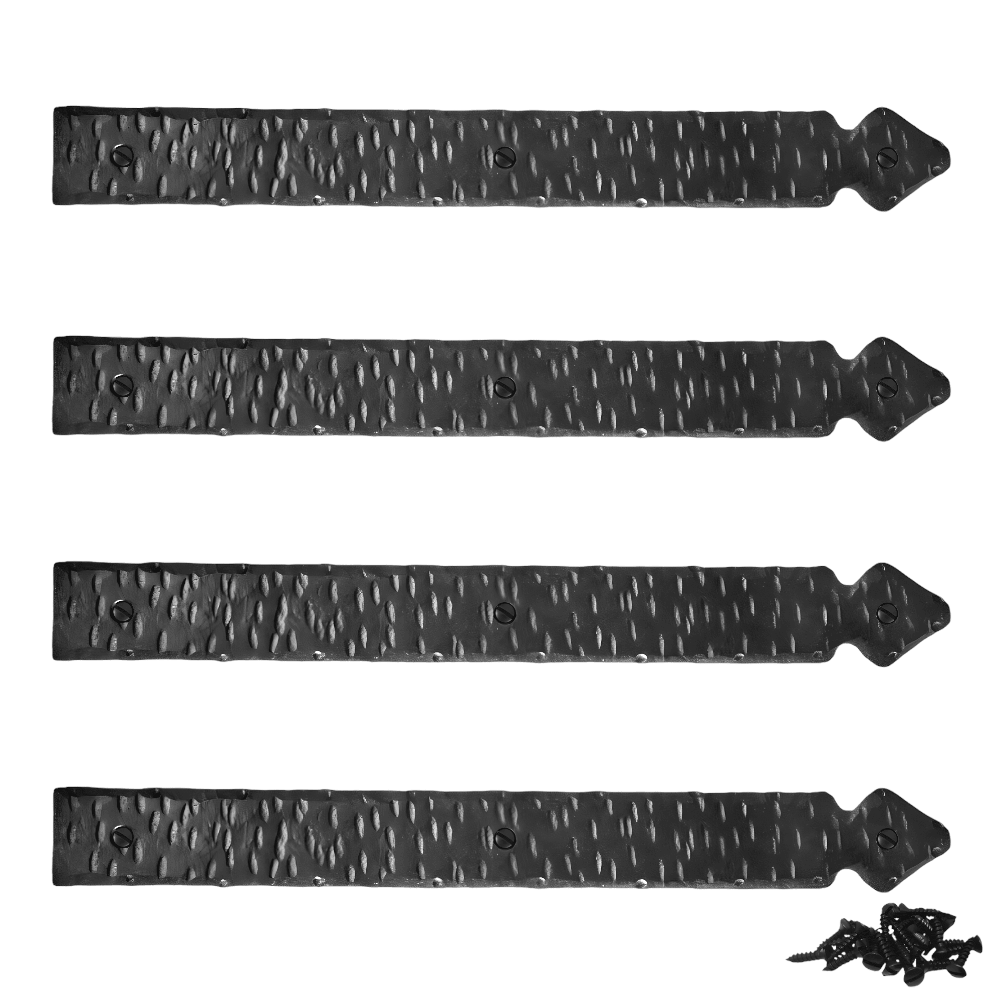 4 Pack 16 inch Faux Door Hinges Black Decorative Strap Hinge Wrought