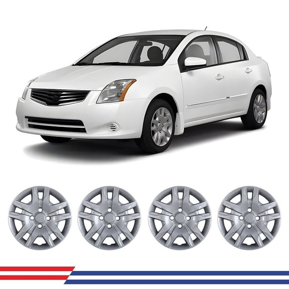(4 Pack) 16 inch Lacquer Hubcaps Wheel Rims Cover for 2007-2012 NISSAN SENTRA, Bolt On Car Truck SUV Hub Cap, Compatible With Steel Wheels, PP Material
