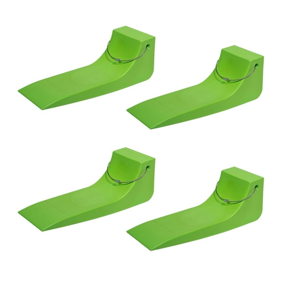 (4 Pack) 16"x5.5" Tire Skates for Tow Truck - Heavy-Duty Neon Safety Green Tire Skates for Car Hauler, Flat Bed, Wrecker, Rollback, Carrier Safety (High Visibility)