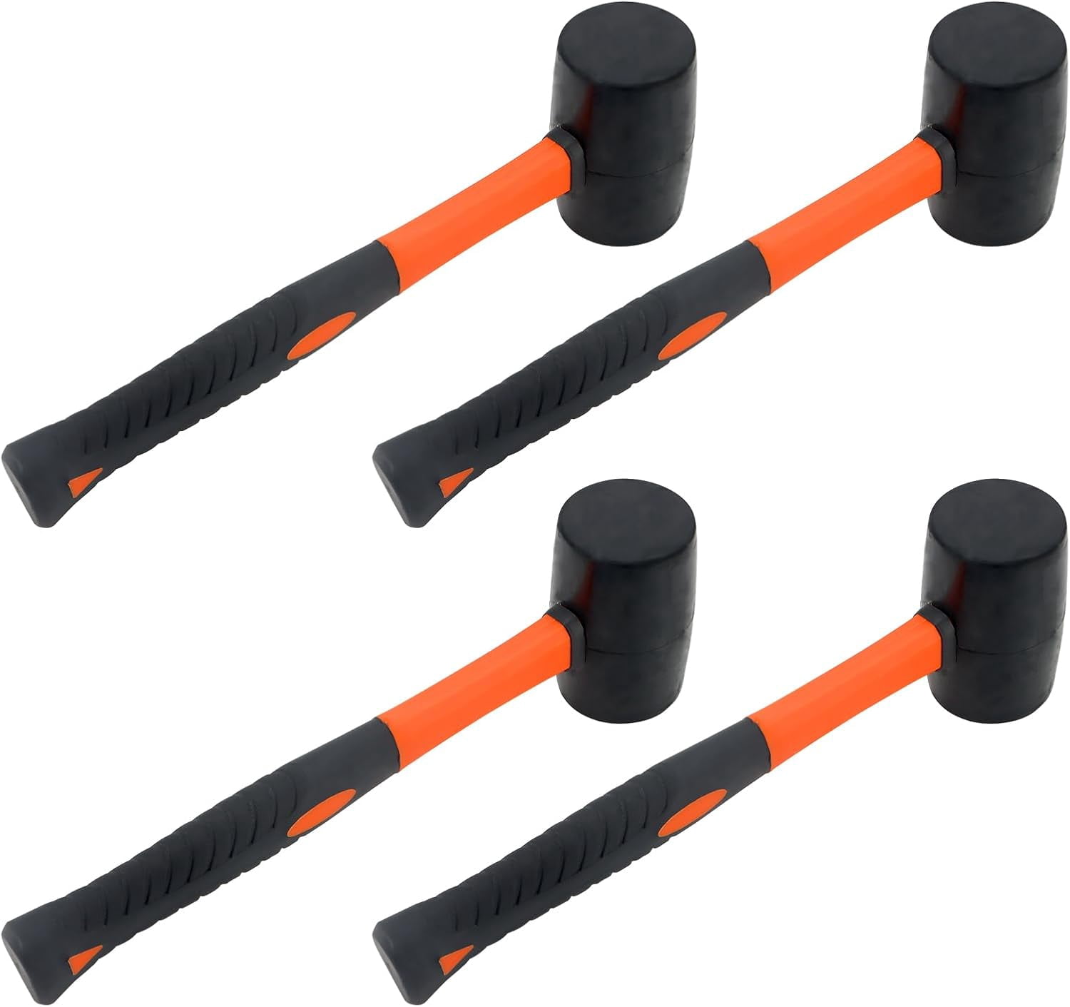 4 Pack 16oz Rubber Mallet Hammer, 500g Black Flooring Hammer for Tiling, Paving Slabs, Floor