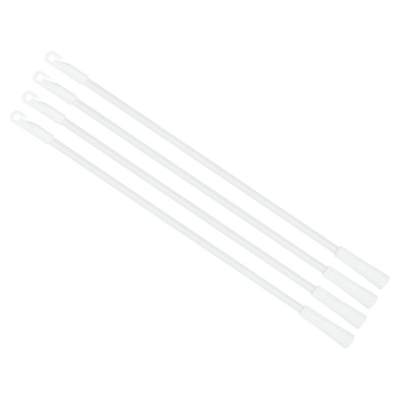 4 Pack 17" Blinds Wand Replacement, Aluminum Alloy Blinds Tilt Wand with Hook and Grip, Vertical Blinds Rod Stick for Window Curtain Opener Accessory, White