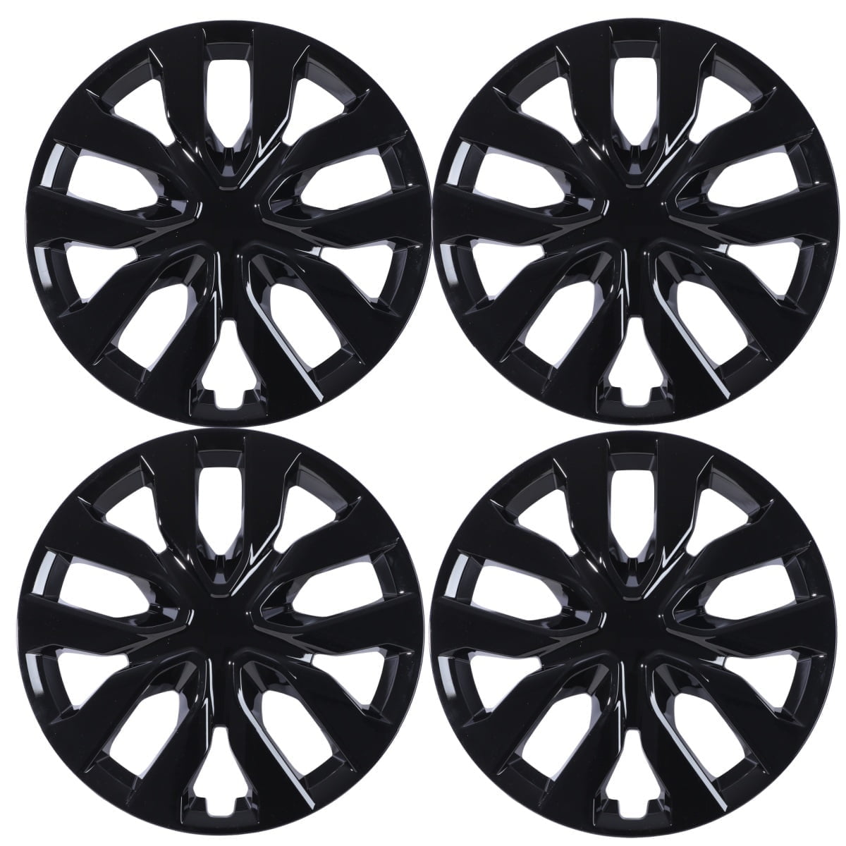(4 Pack)17" Hubcaps Wheel Rims Cover for 2014-2020 Nissan Rogue Compatible with Steel Wheels Snap on Installation ABS+PC Material(17-inch,Black Lacquer)