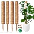 thumbnail image 1 of 4 Pack 17 Inch Stackable Moss Pole for Plants, Coconut Coir Plant Support Stakes for Indoor Climbing Plants, 1 of 6