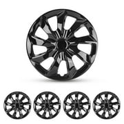 (4 Pack)17 inch Universal Wheel Rim Cover Hubcaps Snap on Car Truck Fit R17 Tire-Black Lacquer